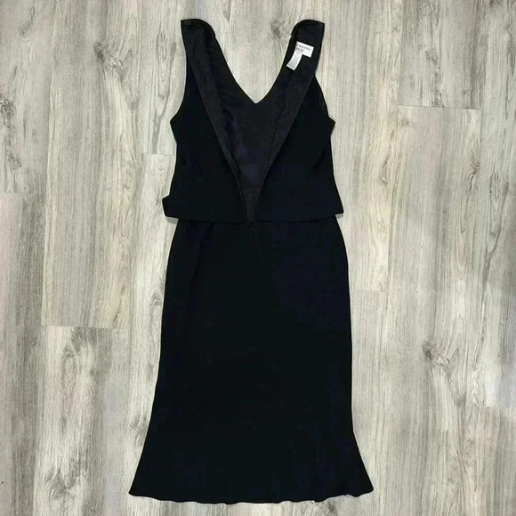 Vintage Jones New York Layered Formal Dress Sleeveless Beaded Maxi Black Size 10 - Picture 6 of 6